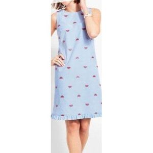 Talbot Blue & White Watermelon Embroidered Sheath Dress -- 4P